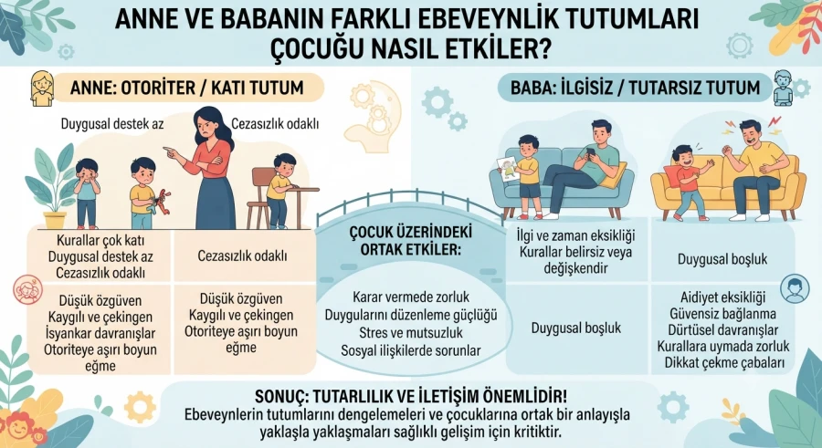 Anne ve Babanın Farklı Ebeveynlik Tutumları Çocuğu Nasıl Etkiler?